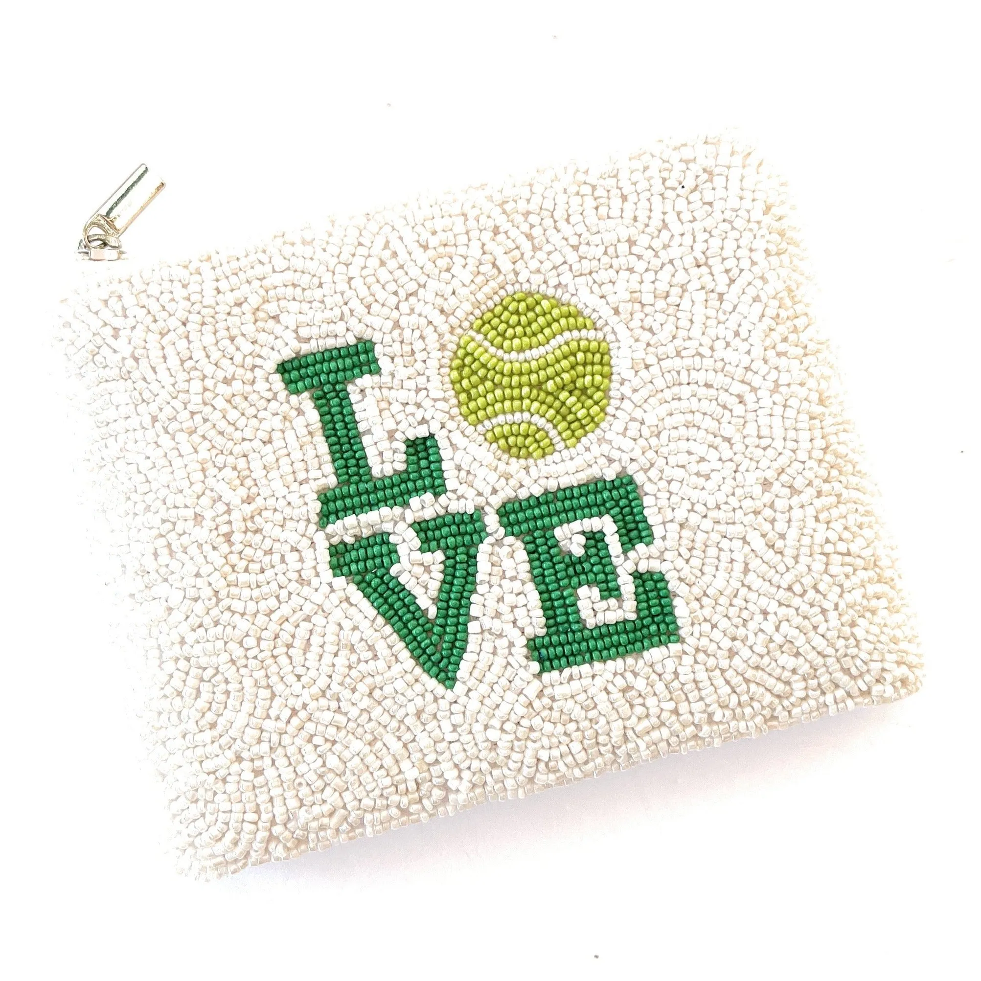 Love Tennis Beaded Coin Purse