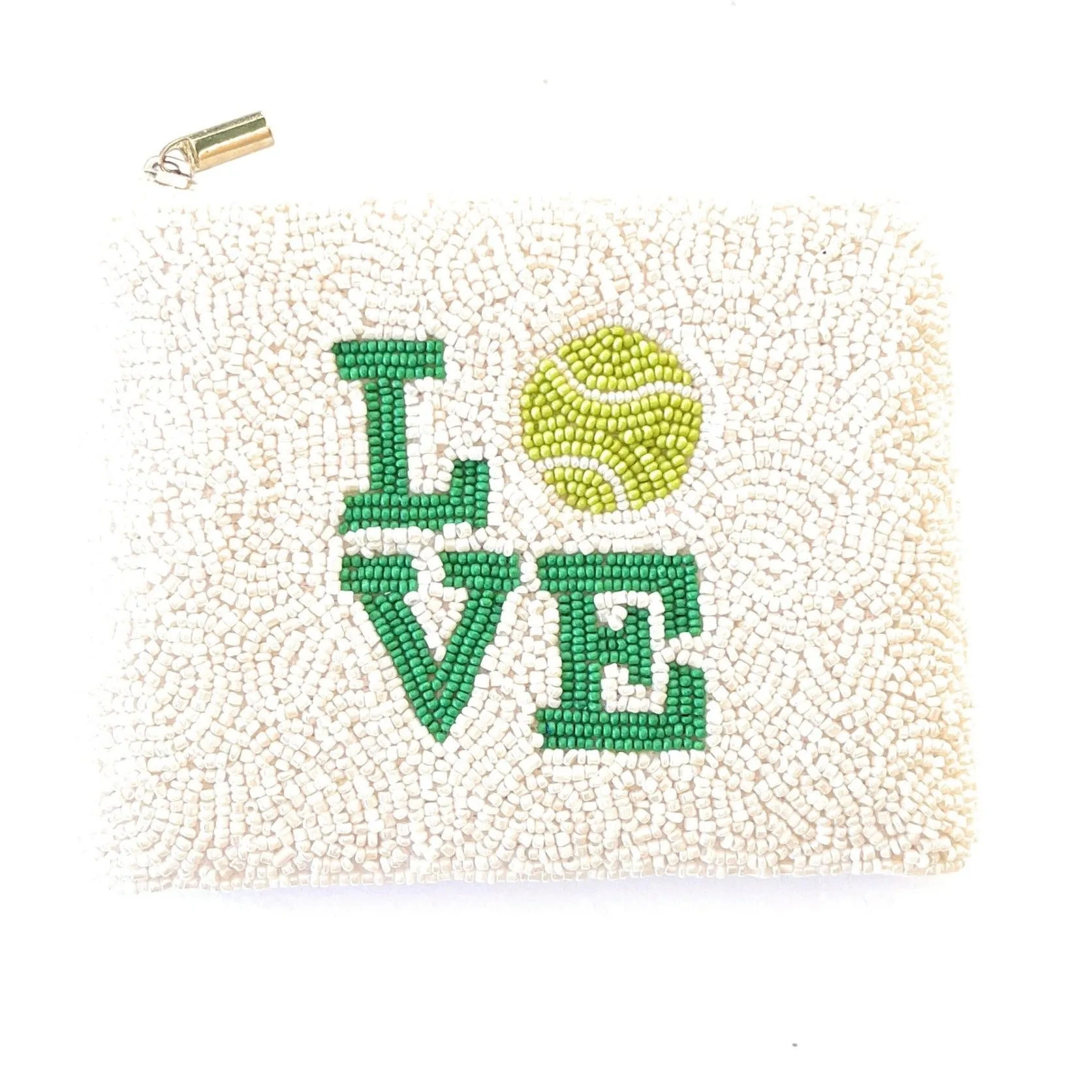 Love Tennis Beaded Coin Purse