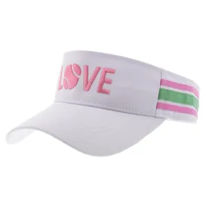 Love Tennis Visor White and Pink