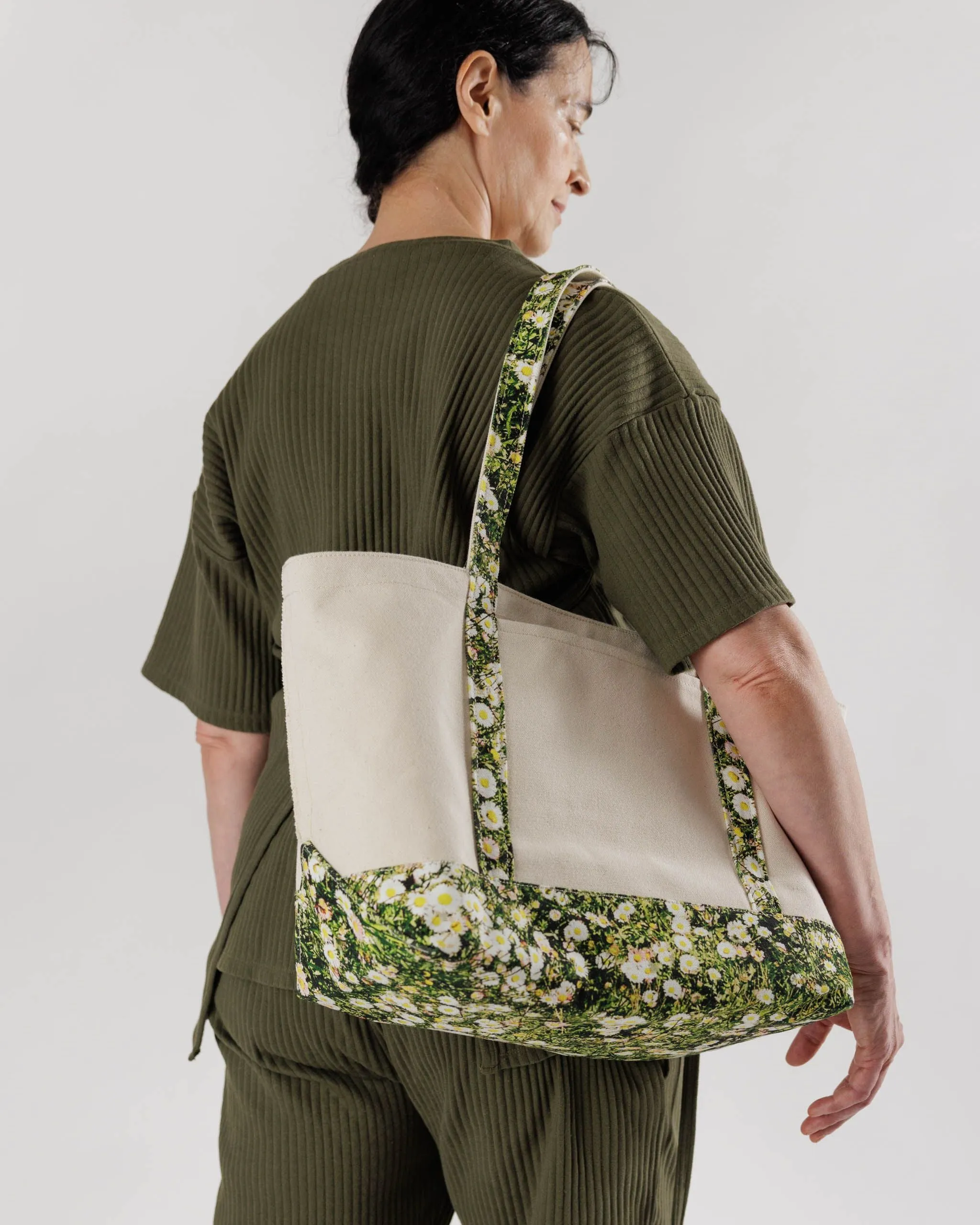 Medium Heavyweight Canvas Tote - Daisy