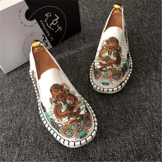 Men Colorful Embroidery Espadrilles Light Canvas Shoes