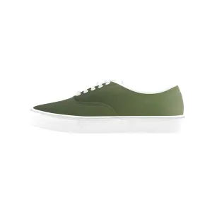 Men's Big Size Olive Gradient Print Low Top Canvas Shoes