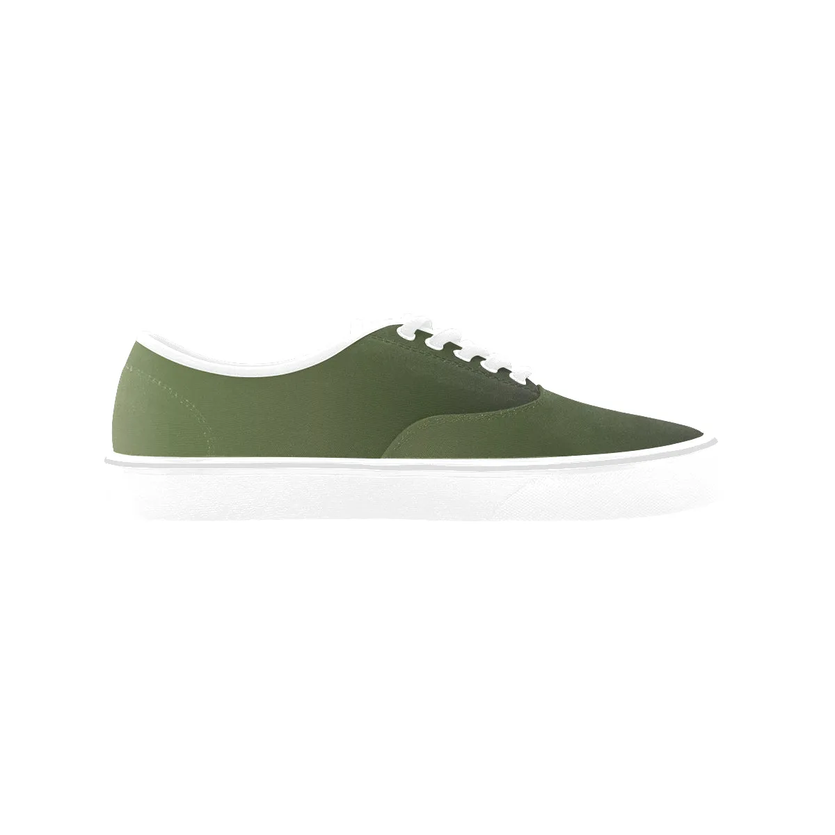 Men's Big Size Olive Gradient Print Low Top Canvas Shoes