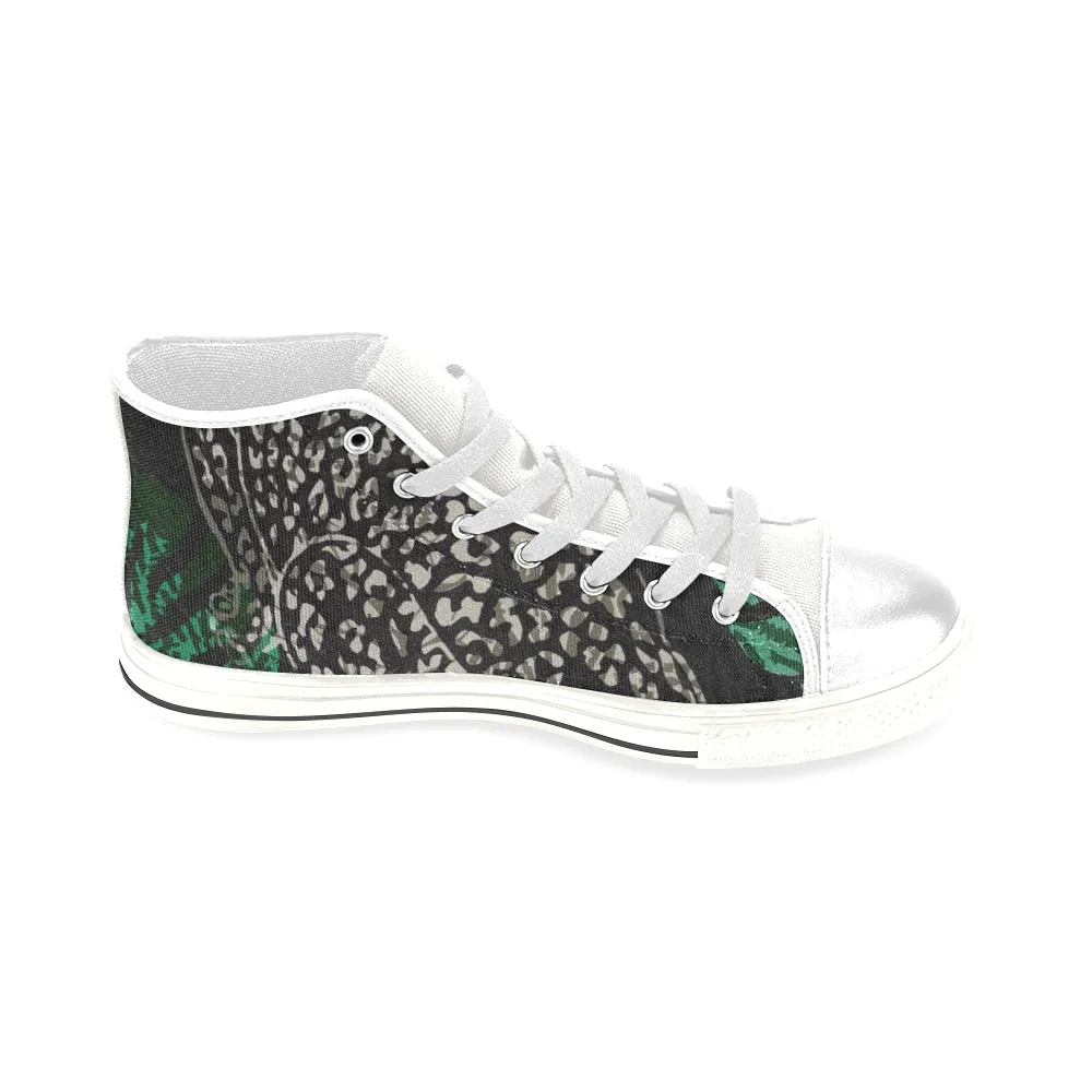 Men's Cheetah Print Canvas High Top Shoes