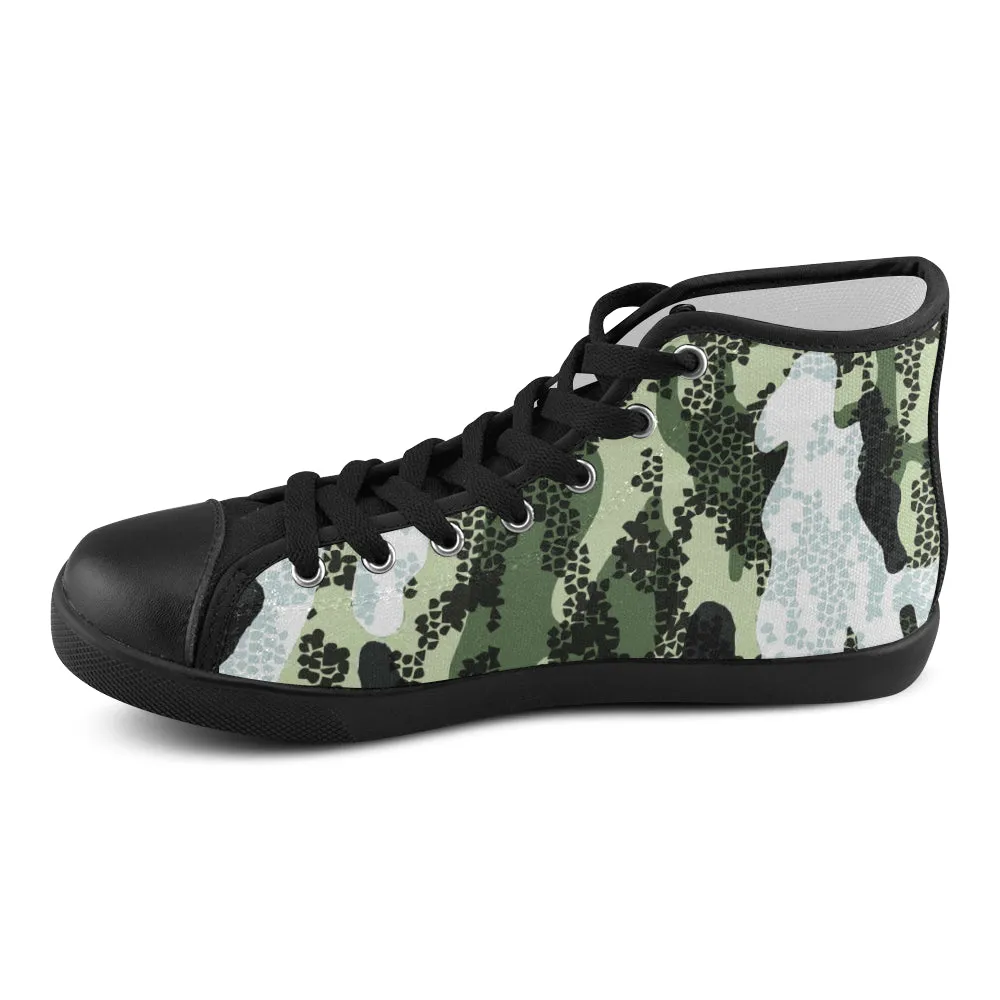 Men's Digital Camouflage Print Canvas High Top Shoes