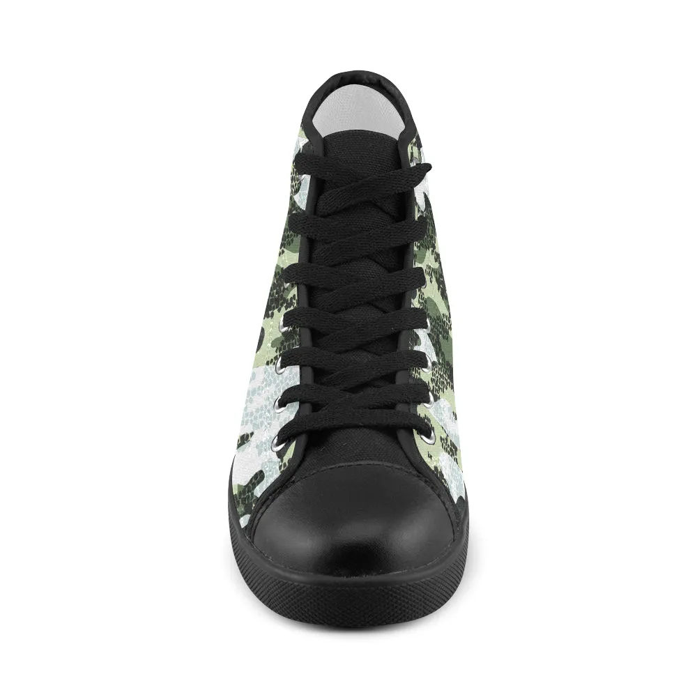 Men's Digital Camouflage Print Canvas High Top Shoes