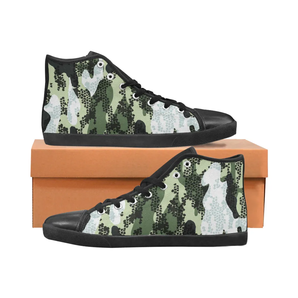 Men's Digital Camouflage Print Canvas High Top Shoes