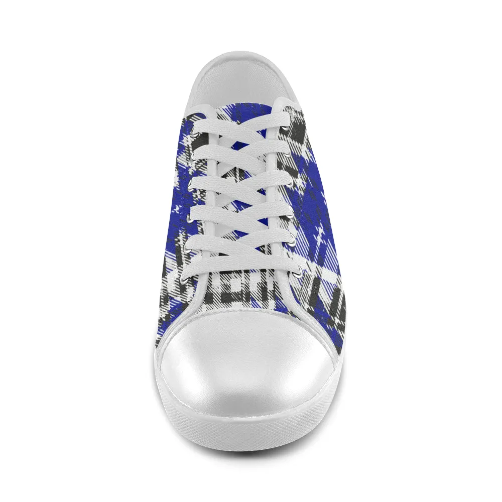 Men's Plaid Checkers Print Canvas Low Top Shoes