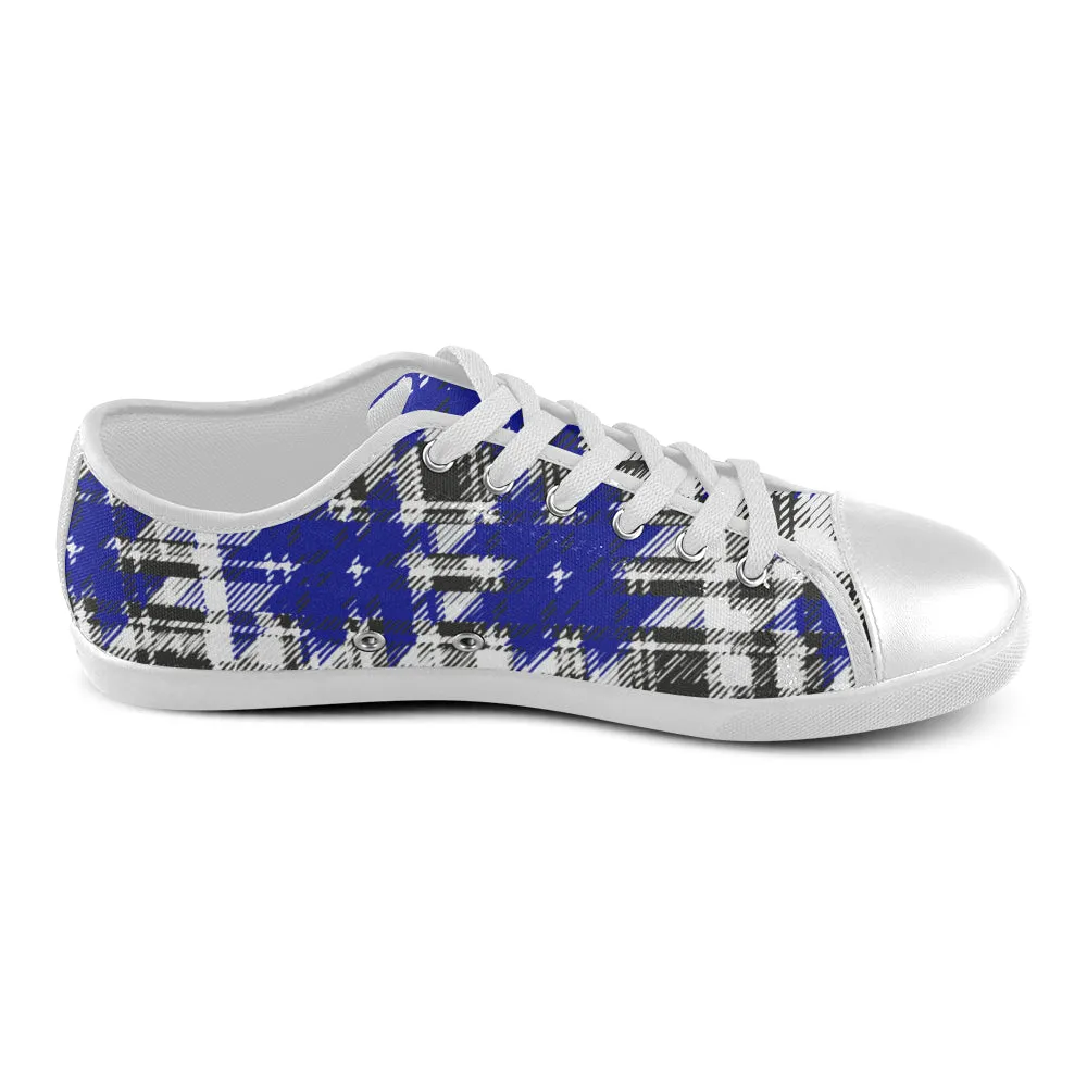 Men's Plaid Checkers Print Canvas Low Top Shoes