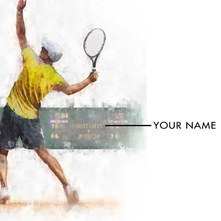 Men's Tennis Personalized Print