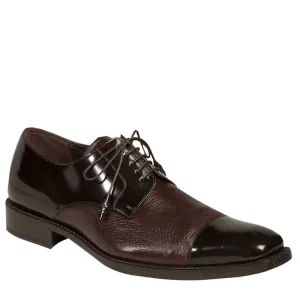 Mezlan Soka Calfskin & Deerskin Cap Toe Shoes - Brown