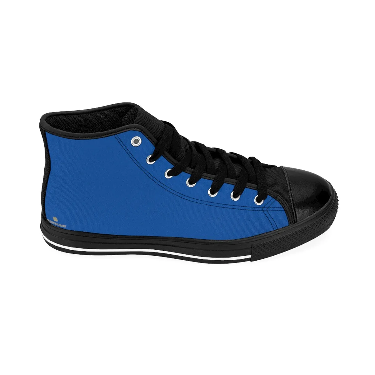 Navy Blue Men's Sneakers, Solid Color Premium High-top Premium Fashion Sneakers Shoes