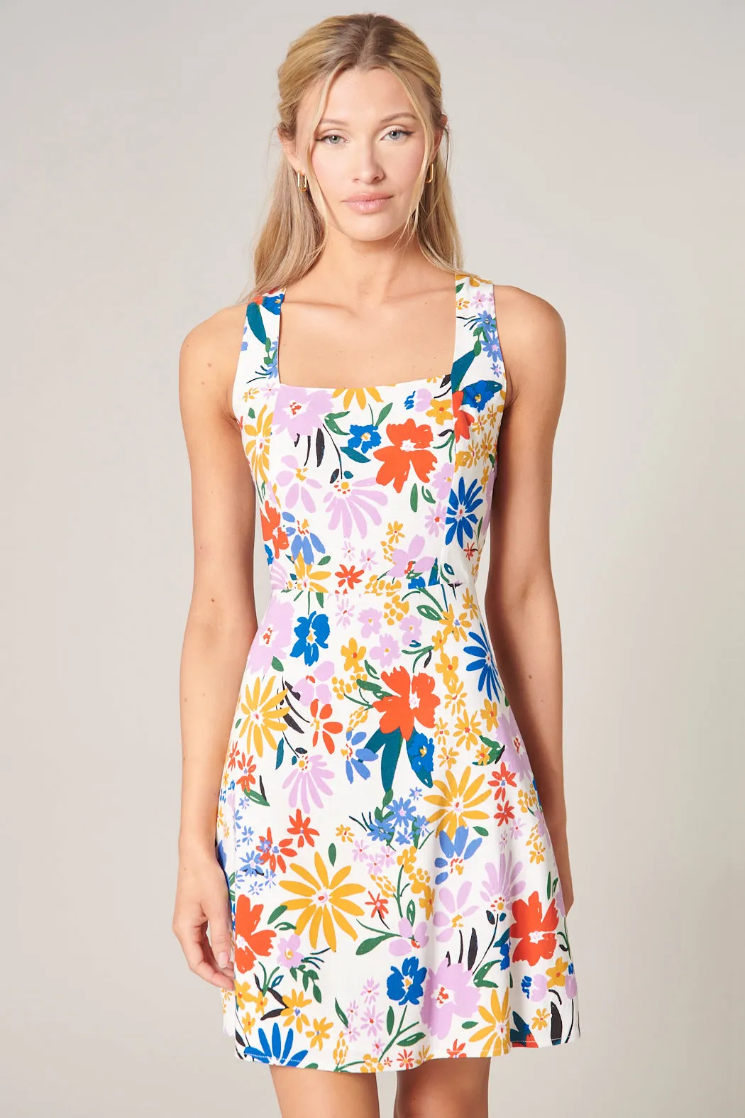 Ojai Floral Las Casitas Open Back Mini Dress