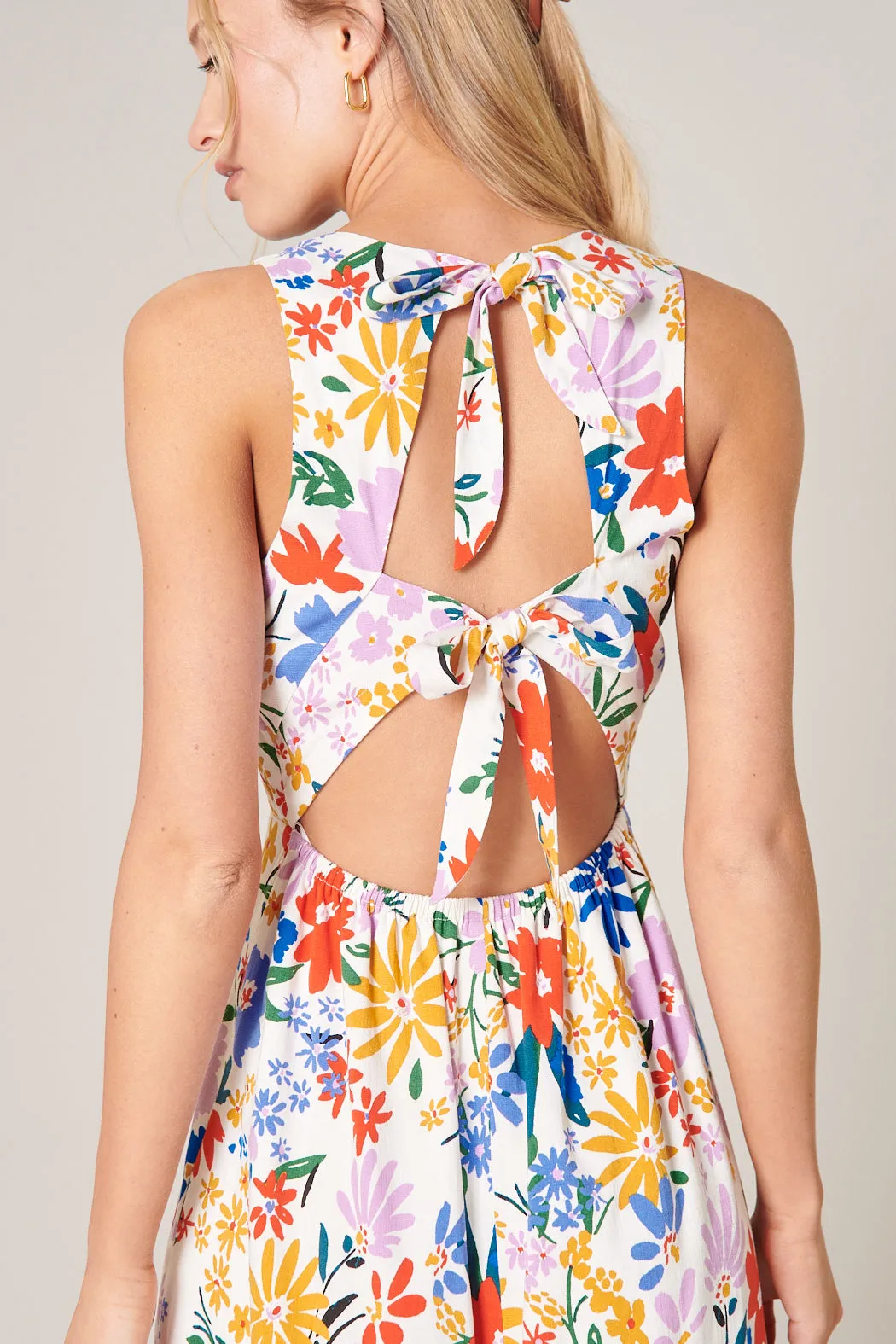 Ojai Floral Las Casitas Open Back Mini Dress