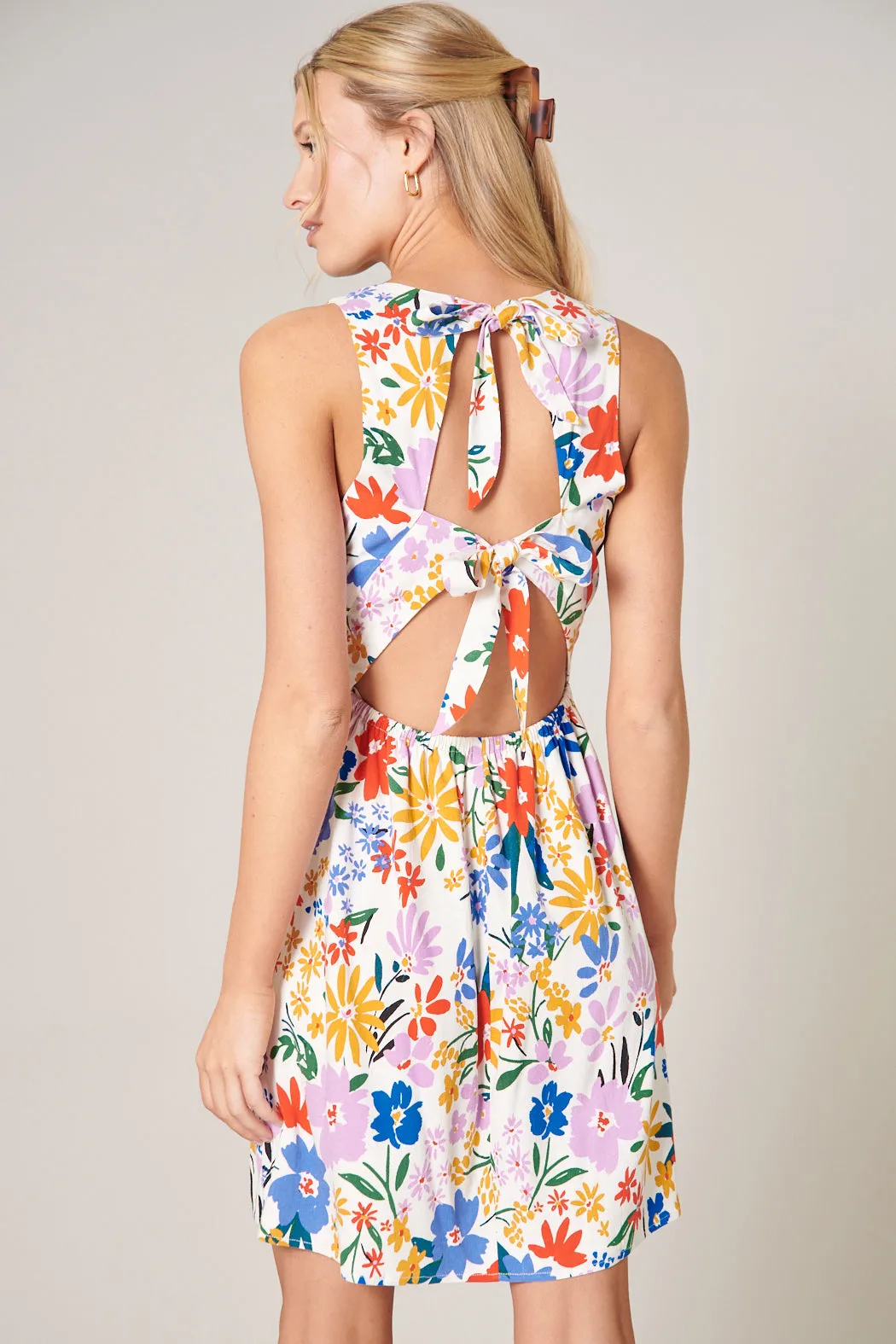 Ojai Floral Las Casitas Open Back Mini Dress