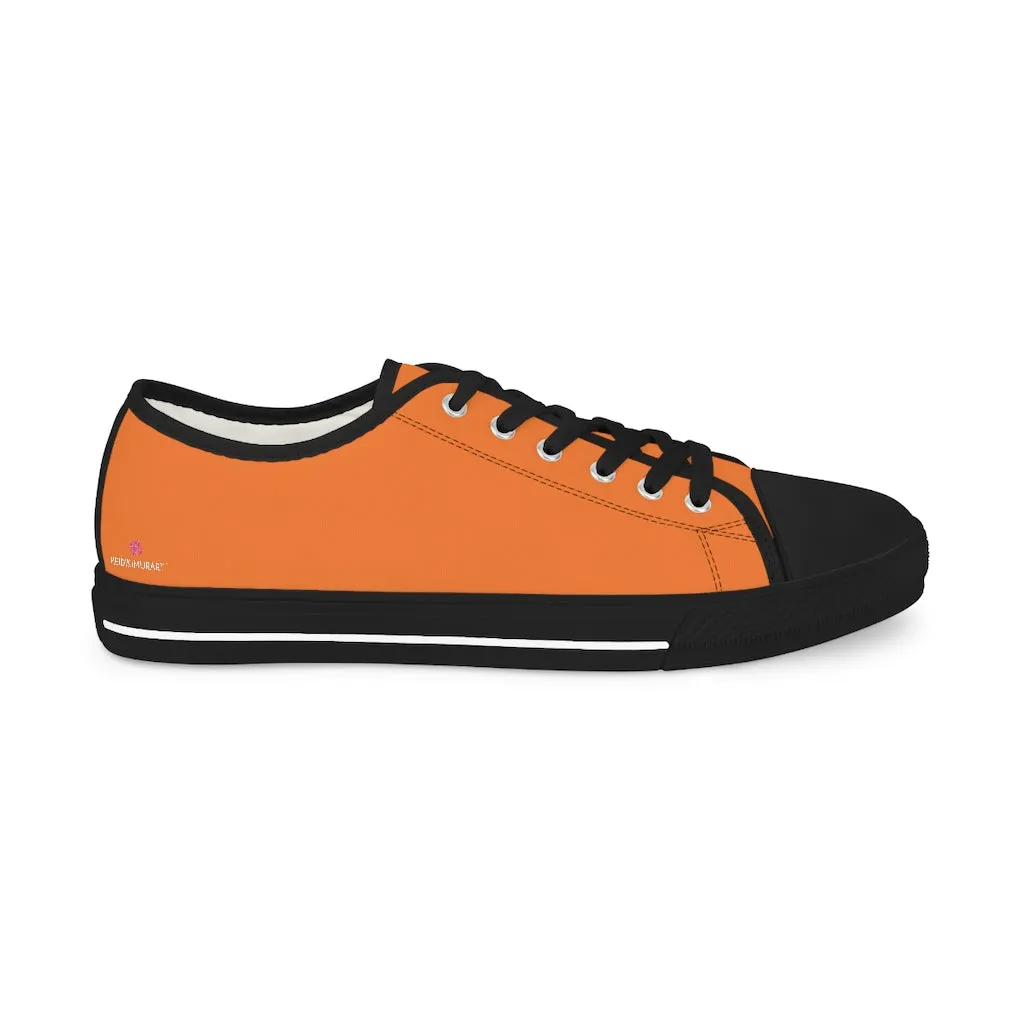 Orange Color Men's Sneakers, Best Solid Orange Color Men's Low Top Sneakers Running Canvas Shoes