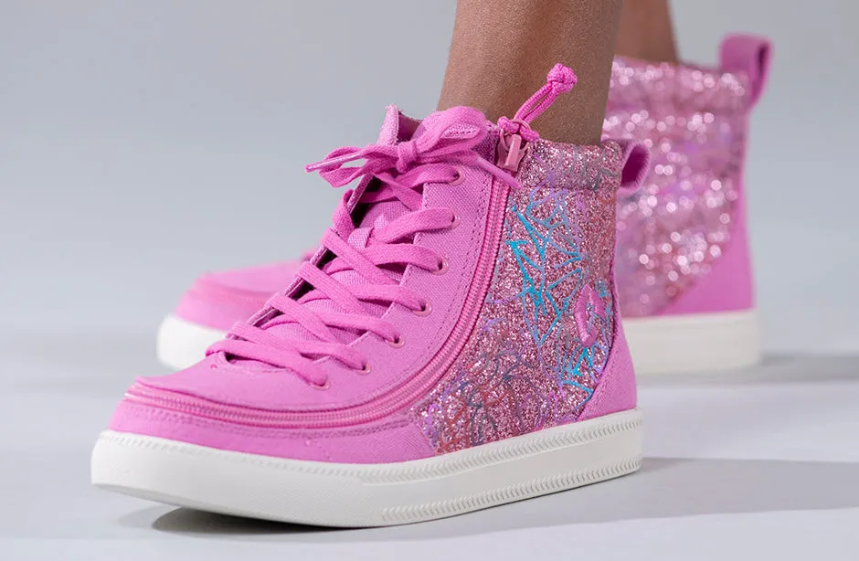 Pink Printed Canvas BILLY Classic Lace High Tops