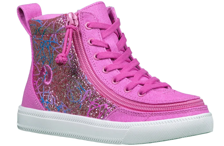 Pink Printed Canvas BILLY Classic Lace High Tops