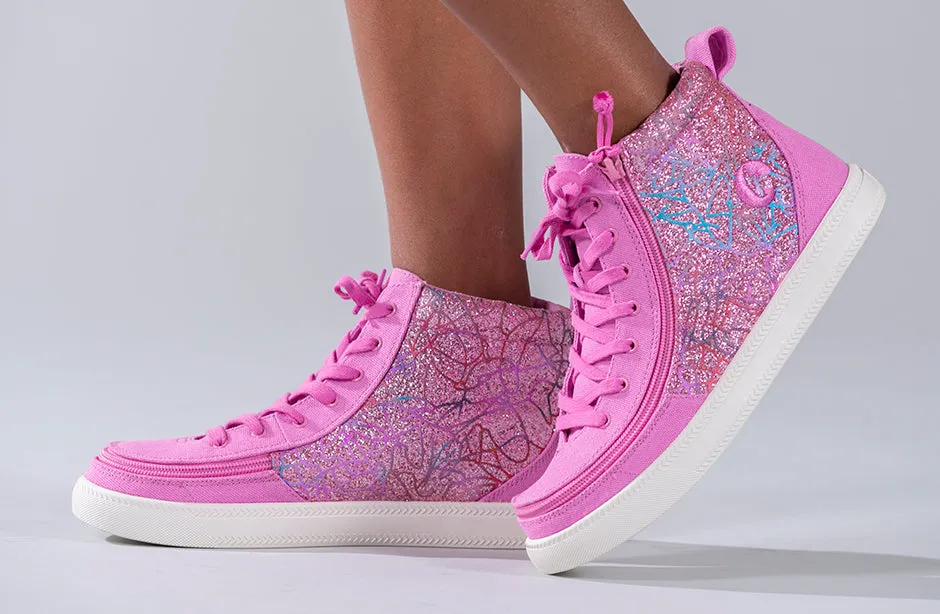 Pink Printed Canvas BILLY Classic Lace High Tops