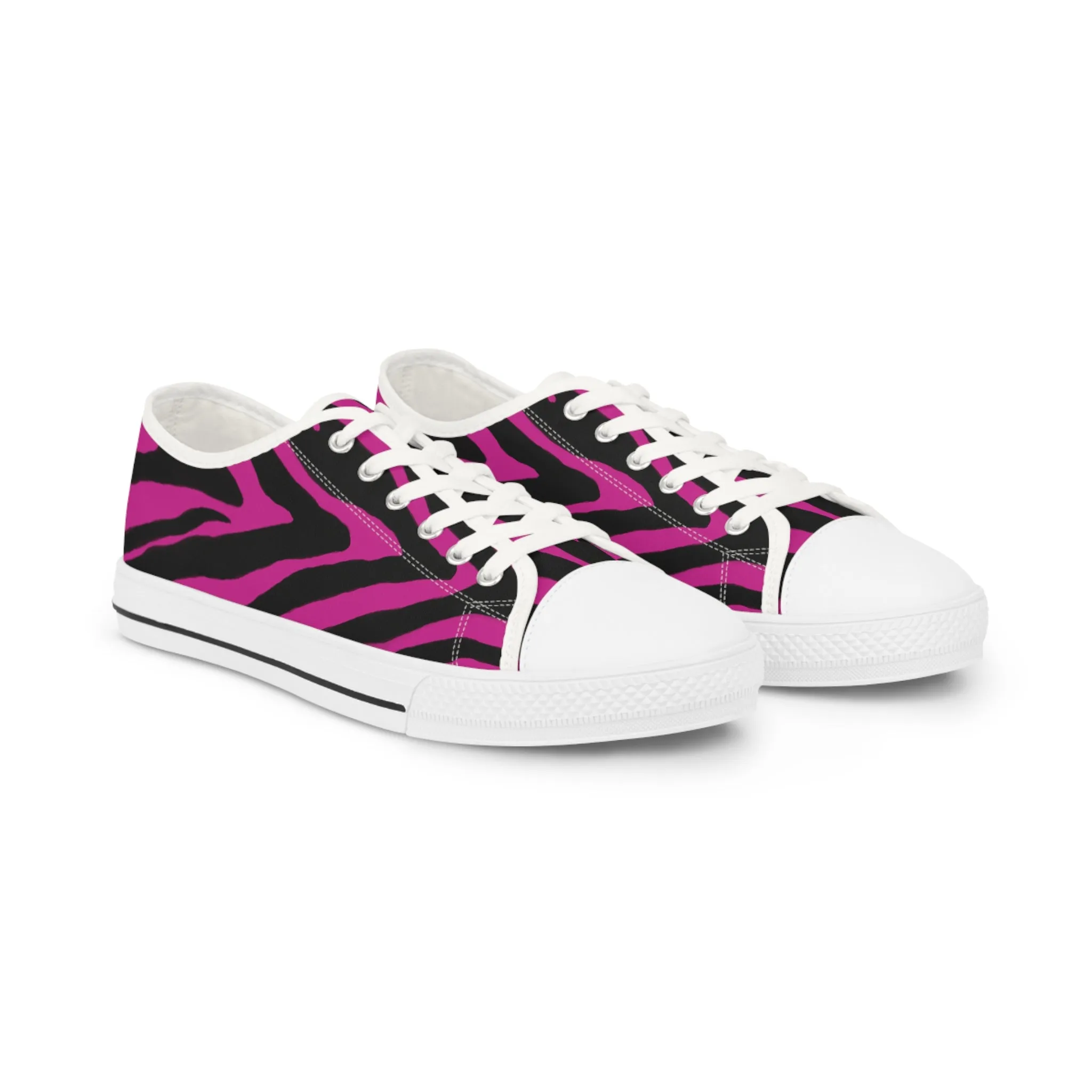 Pink Zebra Print Men's Sneakers, Hot Pink Zebra Striped Print Best Low Tops Designer Men's Low Top Sneakers (US Size: 5-14)