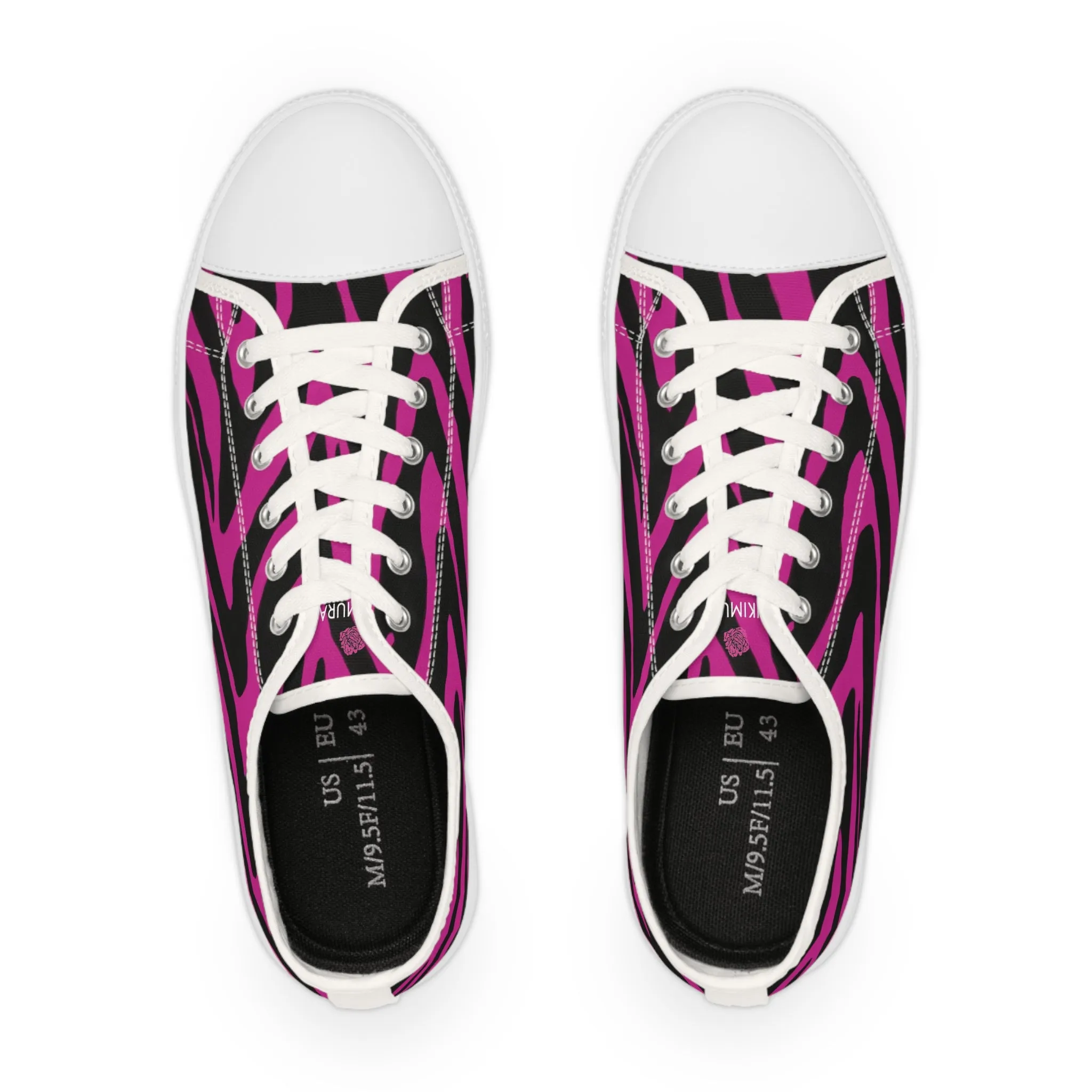 Pink Zebra Print Men's Sneakers, Hot Pink Zebra Striped Print Best Low Tops Designer Men's Low Top Sneakers (US Size: 5-14)