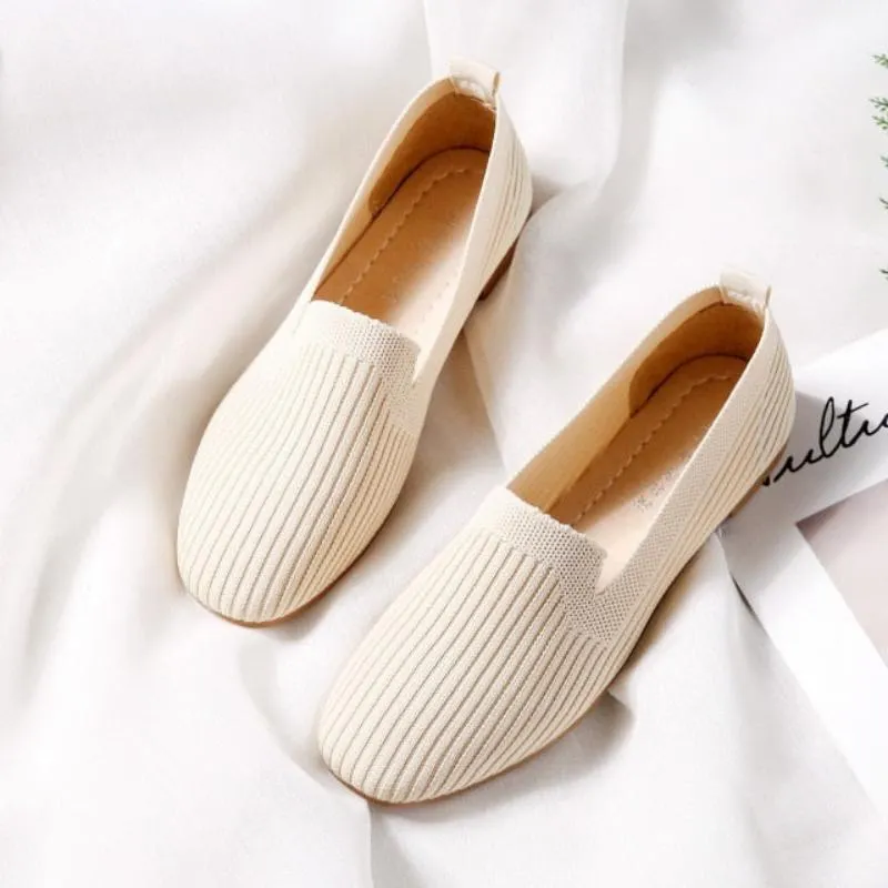 Pointed Toe Breathable Knit Loafers