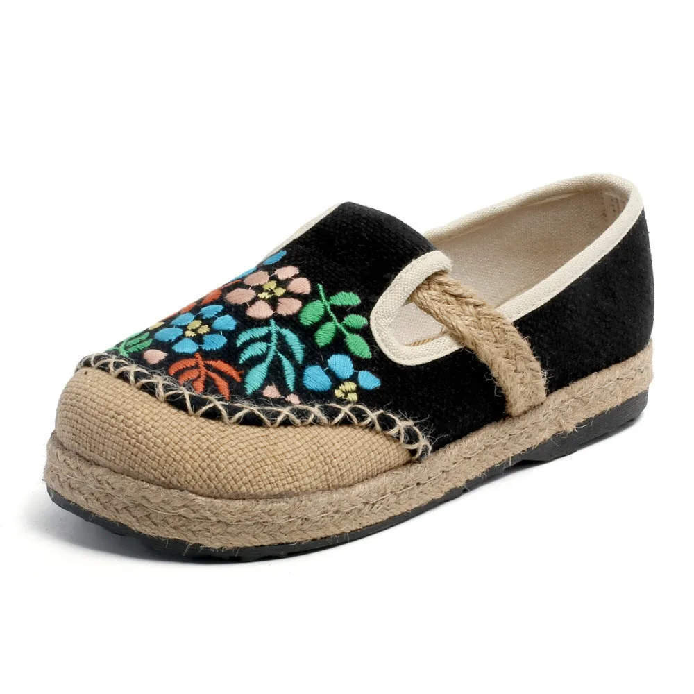 Popular Versatile Ethnic Style Linen Canvas Shoes