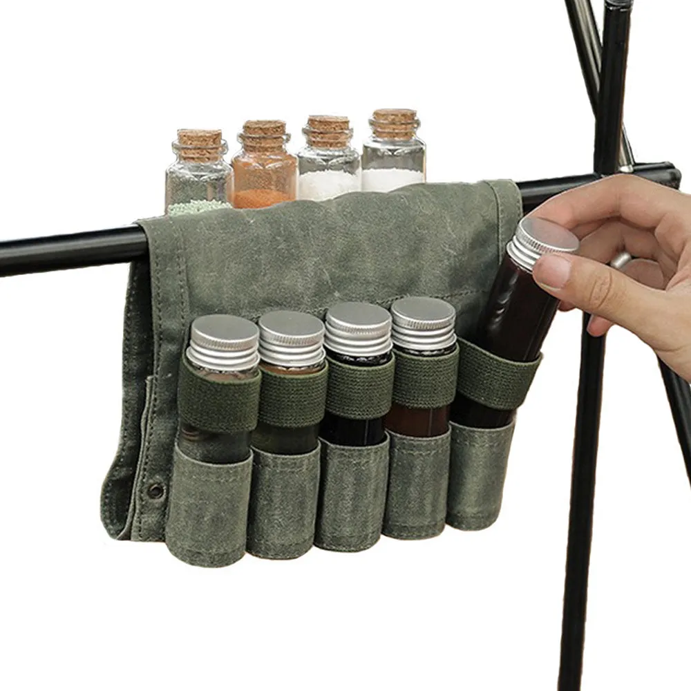 Portable Bottled Spices Set for Outdoor Cooking and Grilling