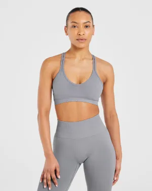 Power Seamless Sports Bra - Grey