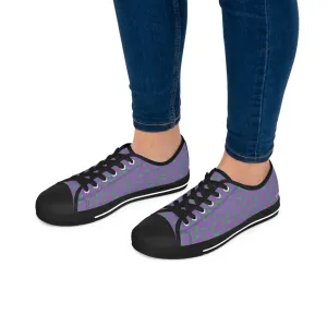 Purple Green Cranes Ladies' Sneakers, Women's Low Top Sneakers Best Quality Canvas Sneakers (US Size: 5.5-12)