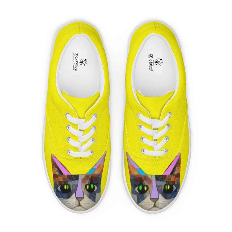 "Cat Lovers" Collection - Women’s Lace Up Canvas Shoes