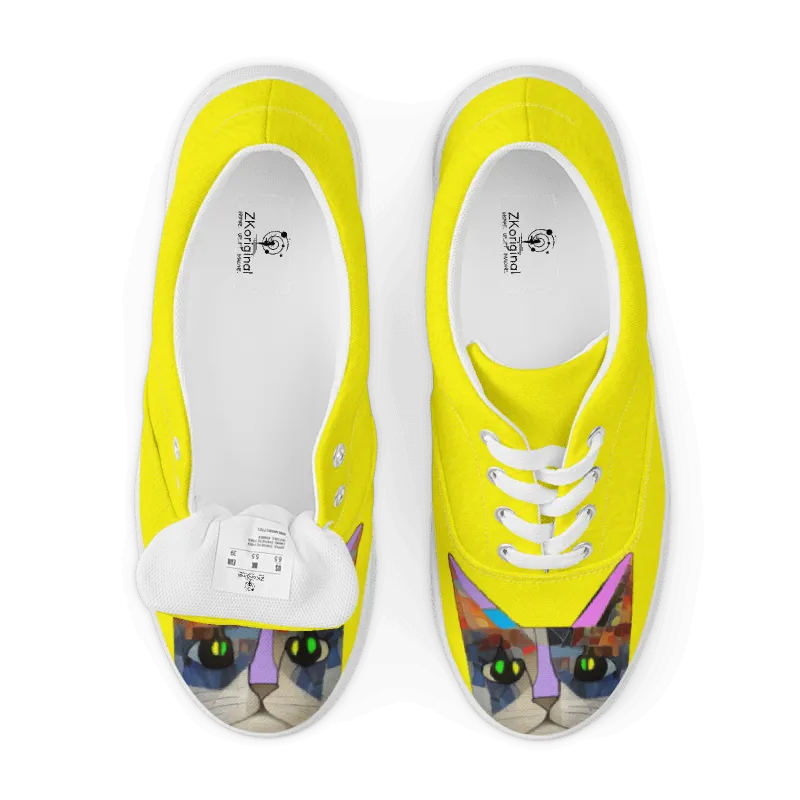 "Cat Lovers" Collection - Women’s Lace Up Canvas Shoes