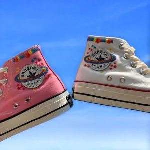 Rainbow embroidered canvas shoes KF81486