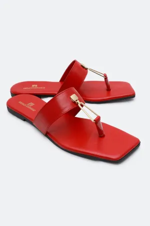 Red Ladies Casual Slippers