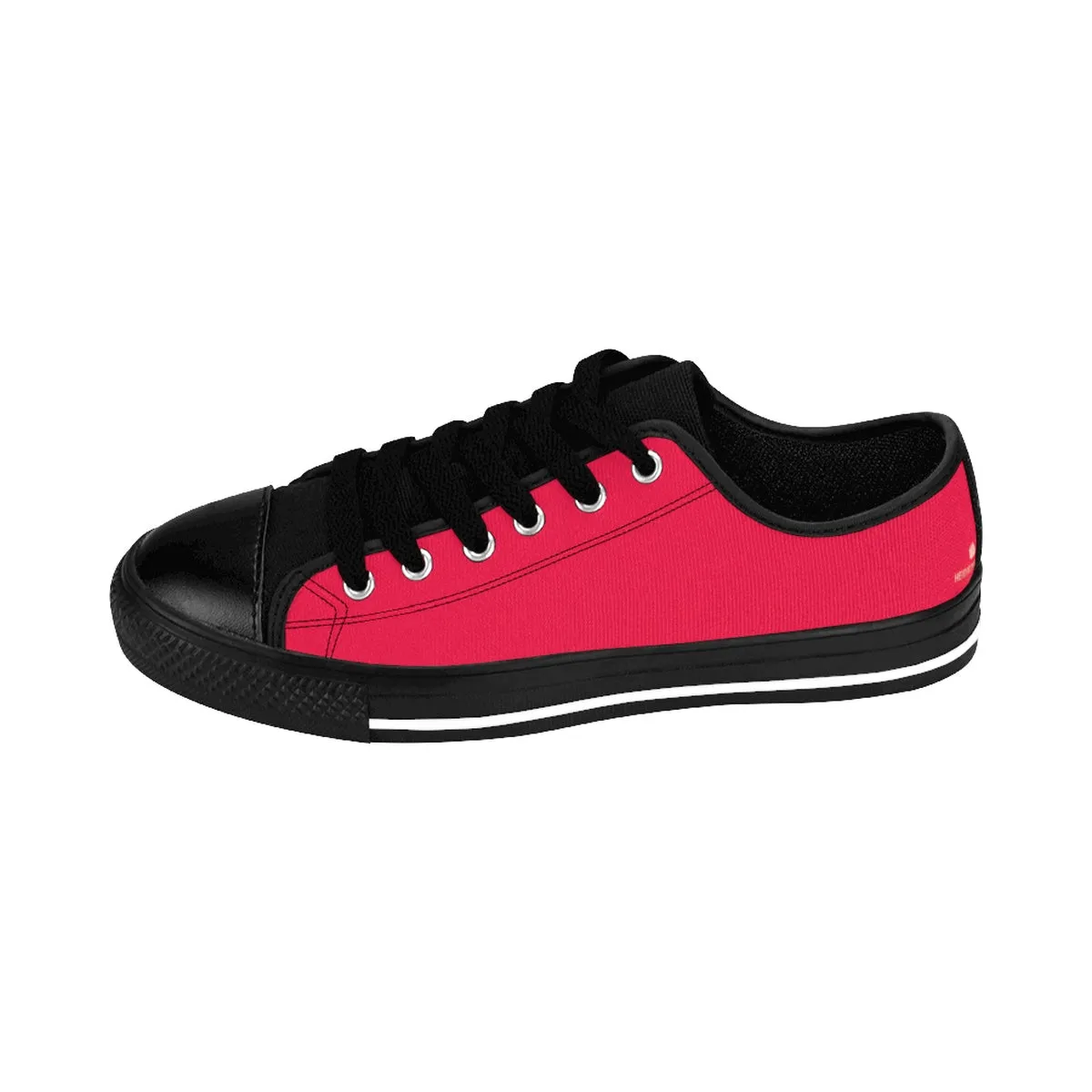 Red Women's Low Top Sneakers, Solid Color Designer Low Top Women's Sneakers Running Shoes