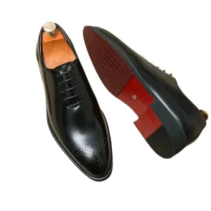 Rosso Nuov - Red bottom sole Leather Oxford dress shoes for men. Whole cut