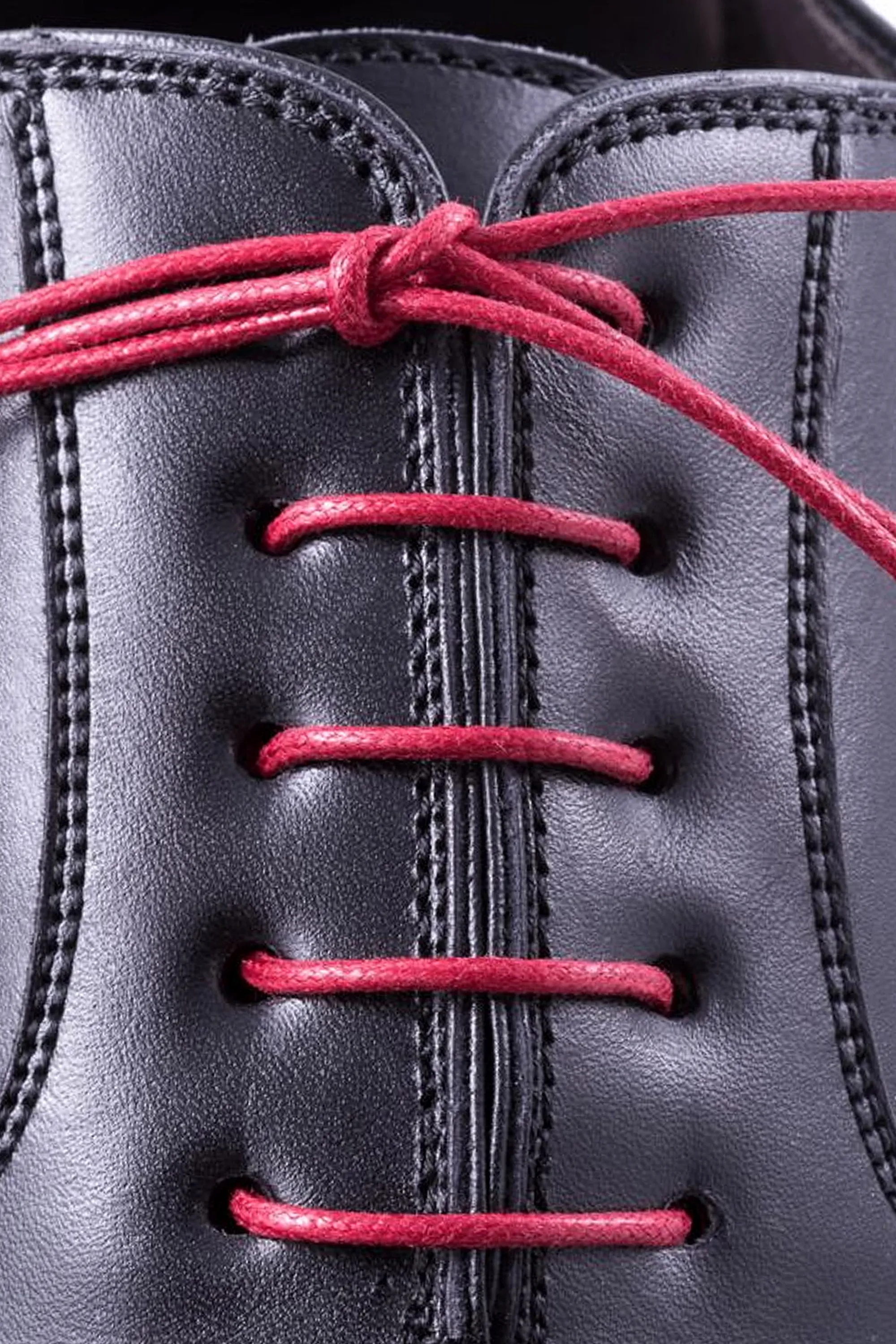 Round Red Waxed Cotton Shoelaces