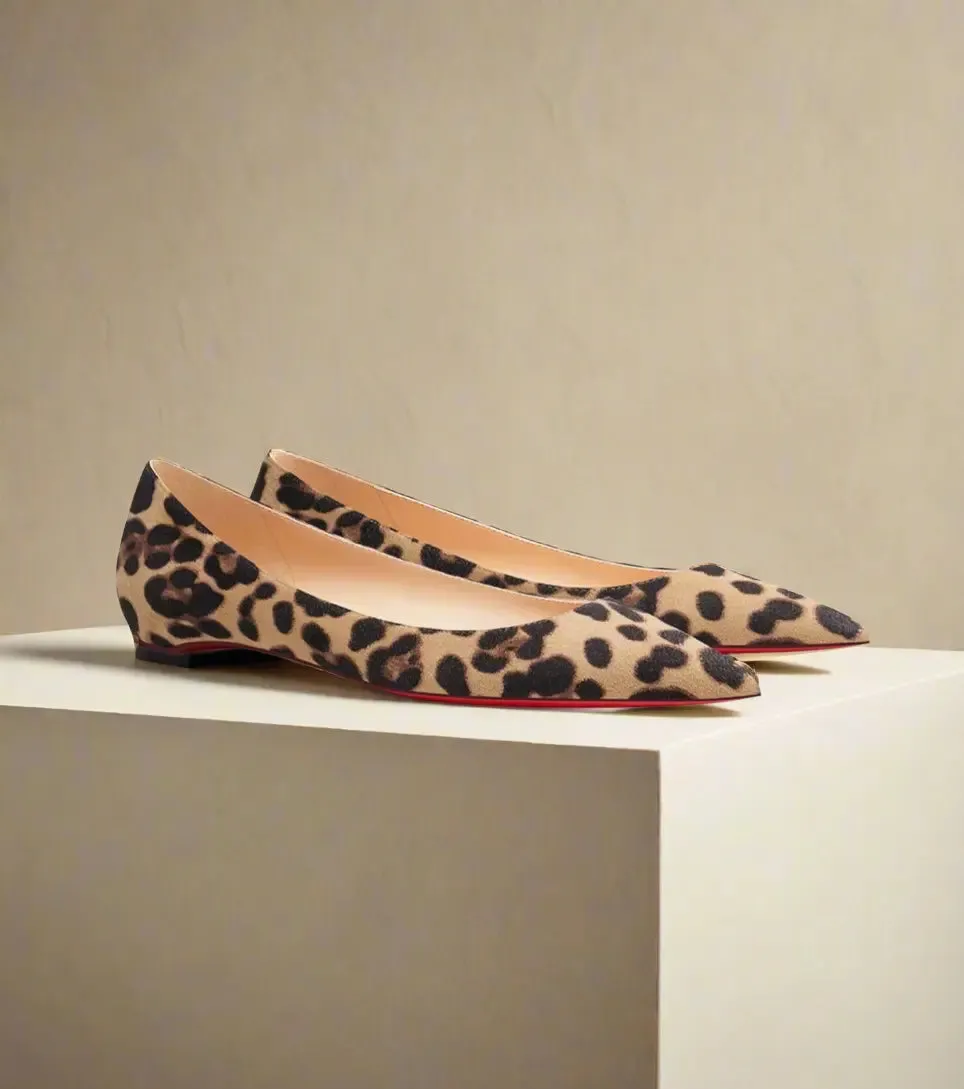 Sade Leopard Print Flat Pumps