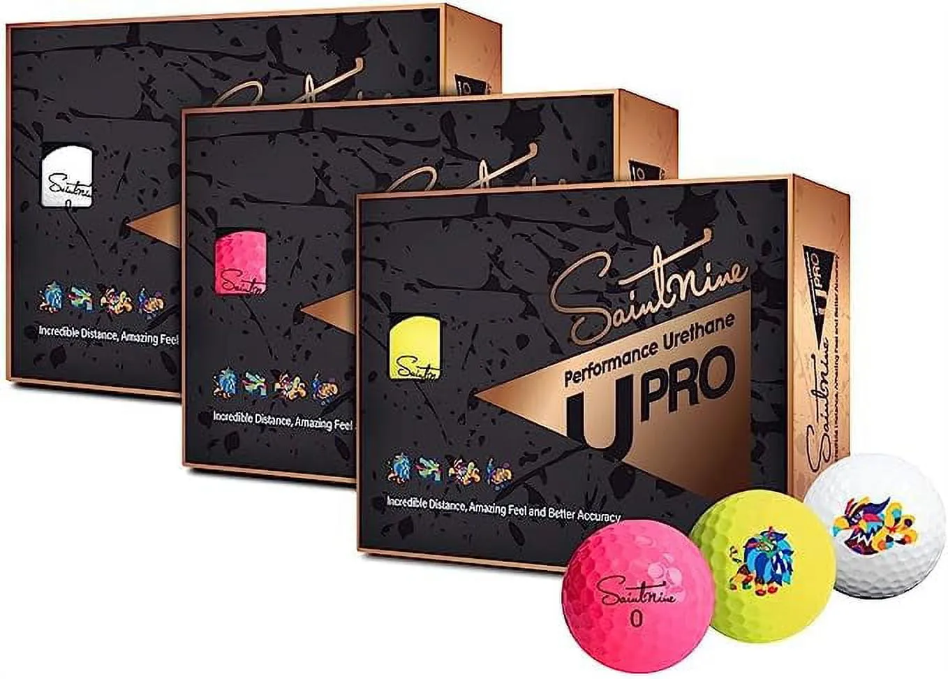 SAINTNINE U-Pro Golf Balls, Premium Urethane Cover Ball in Golf (One Dozen) (Pink)