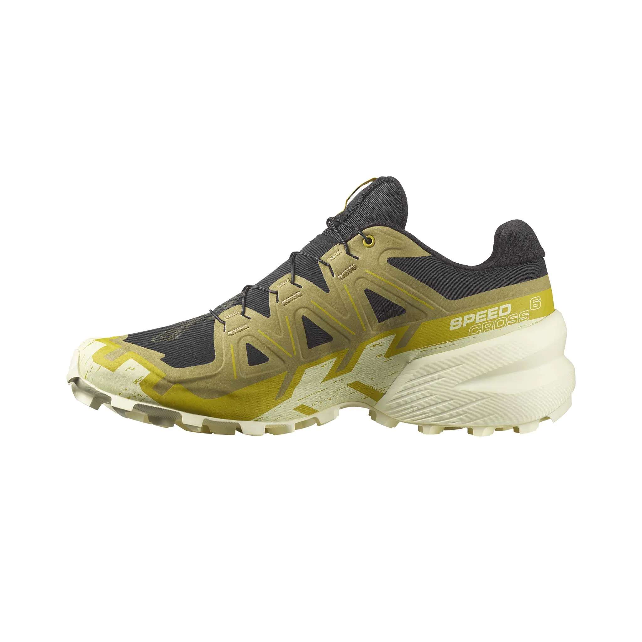 Salomon | Men's Speedcross 6 Running Shoes - Black/Cress Green/Transparent