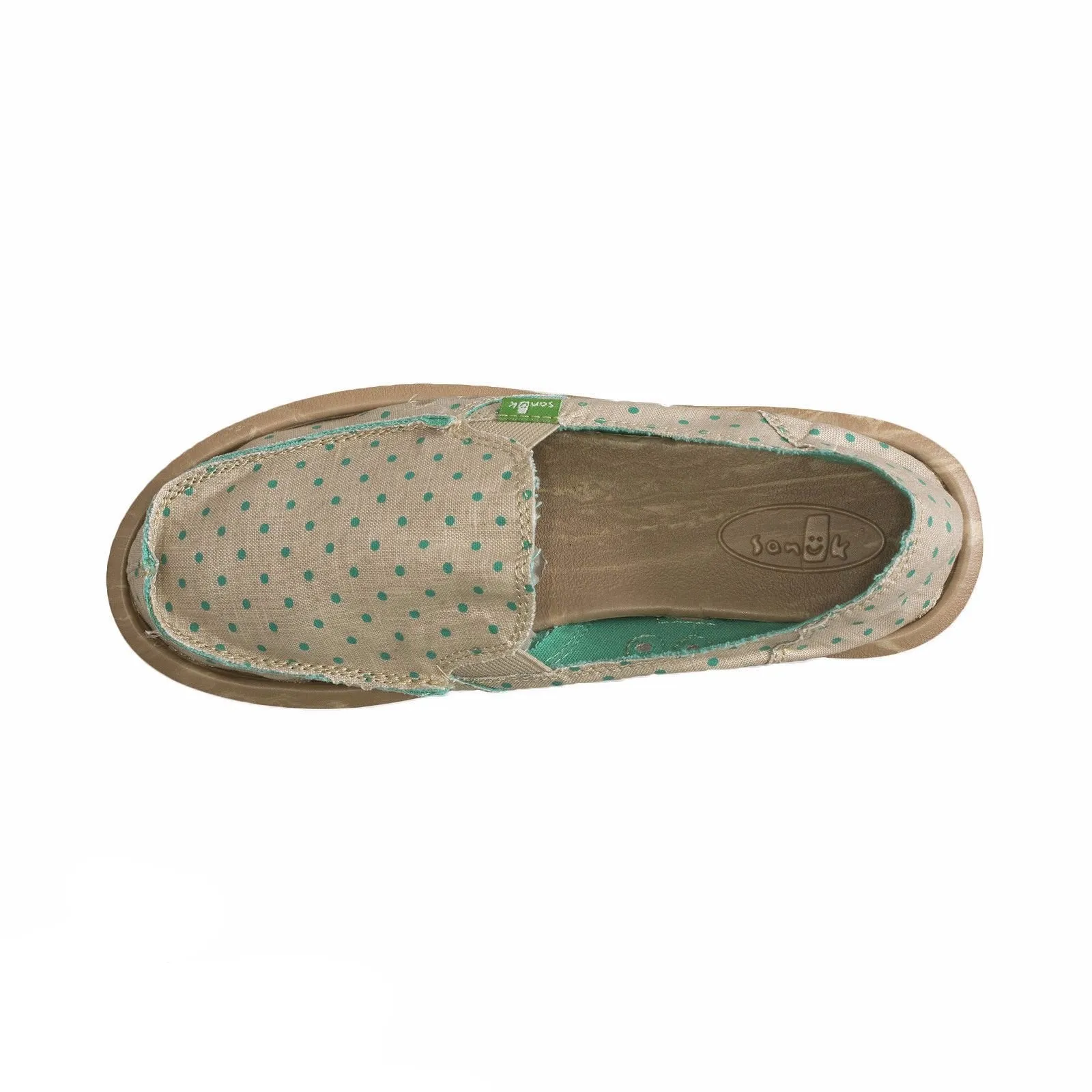 Sanuk Hot Dotty Natural / Hot Torquoise Dots Shoes