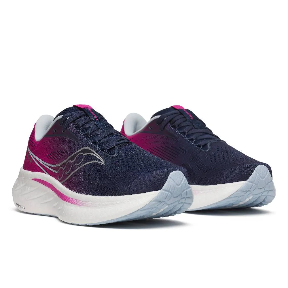 Saucony Ride 18 (Womens) - Navy/Fuchsia