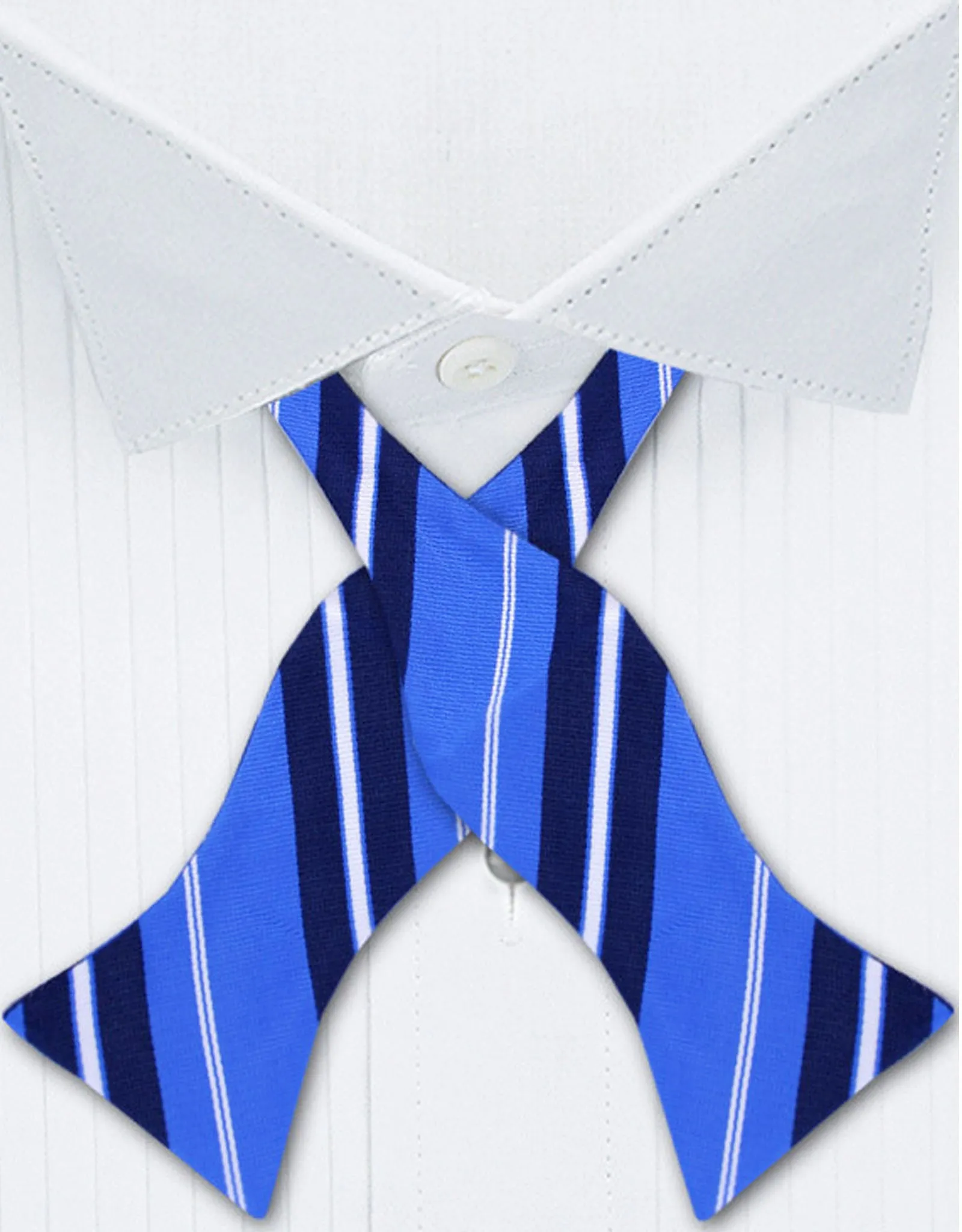 Self Tie Blue Striped Bow Tie