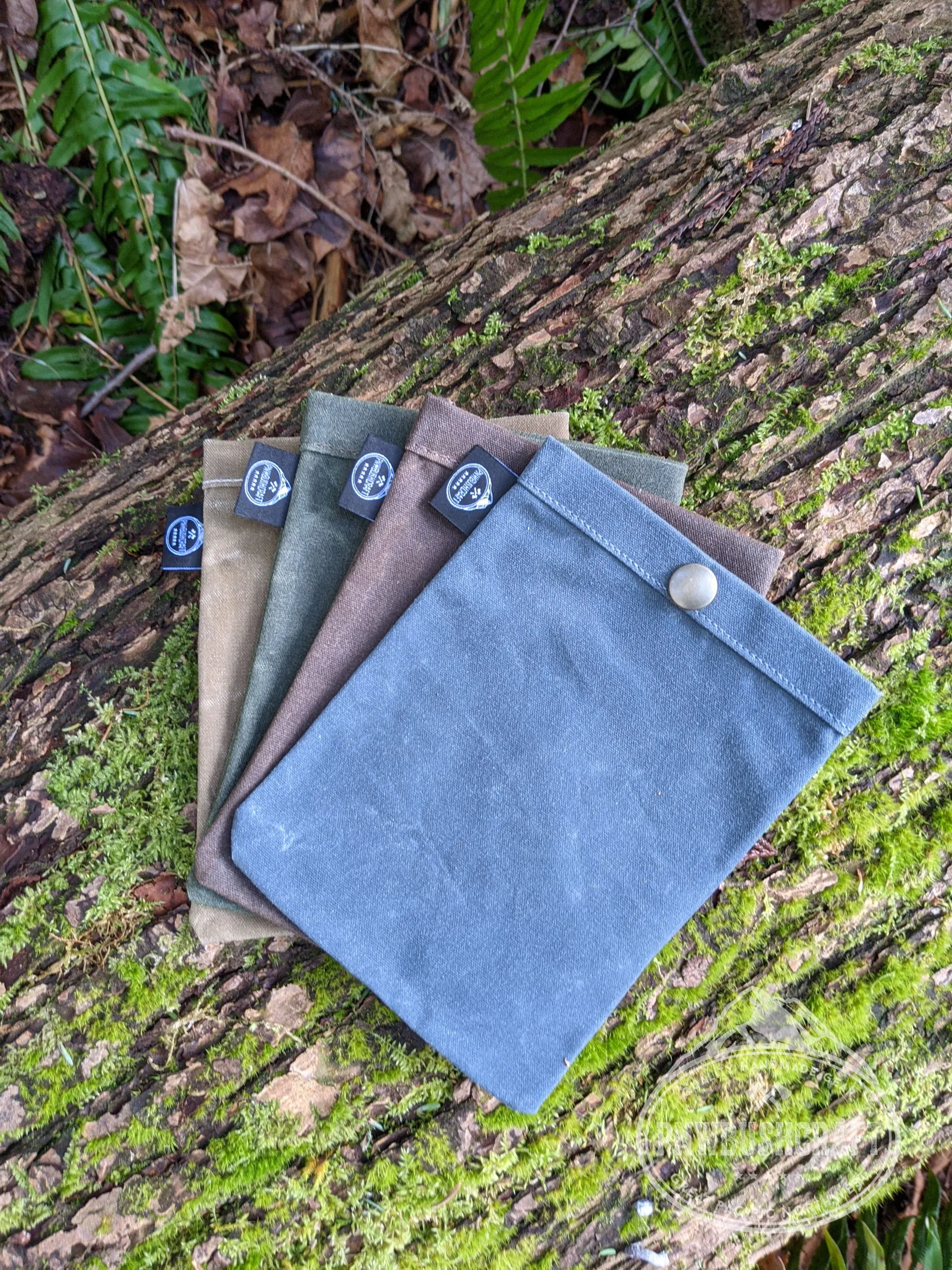 Set of 4 Waxed Canvas Ditty Bags with Snaps