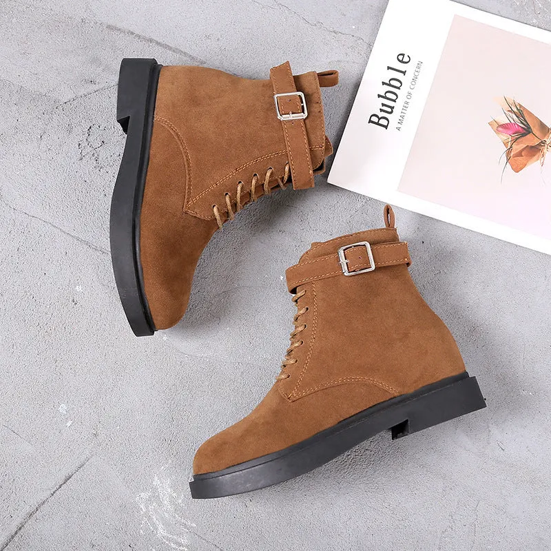 SH335 - Korean Suede Lace Up Boots