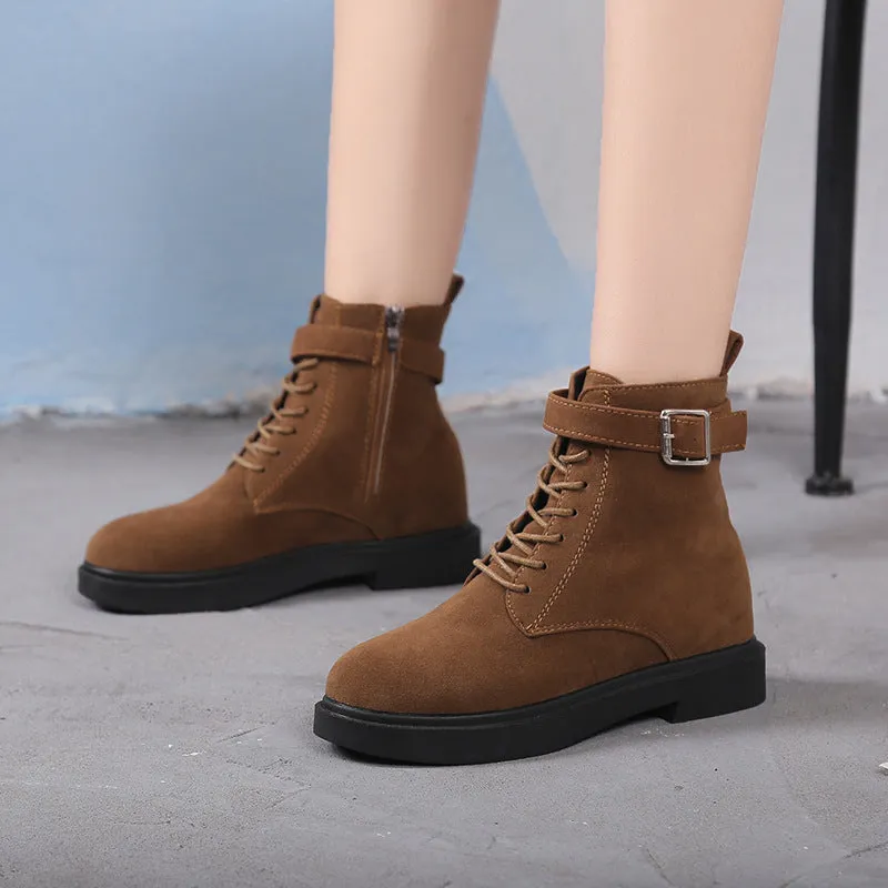 SH335 - Korean Suede Lace Up Boots