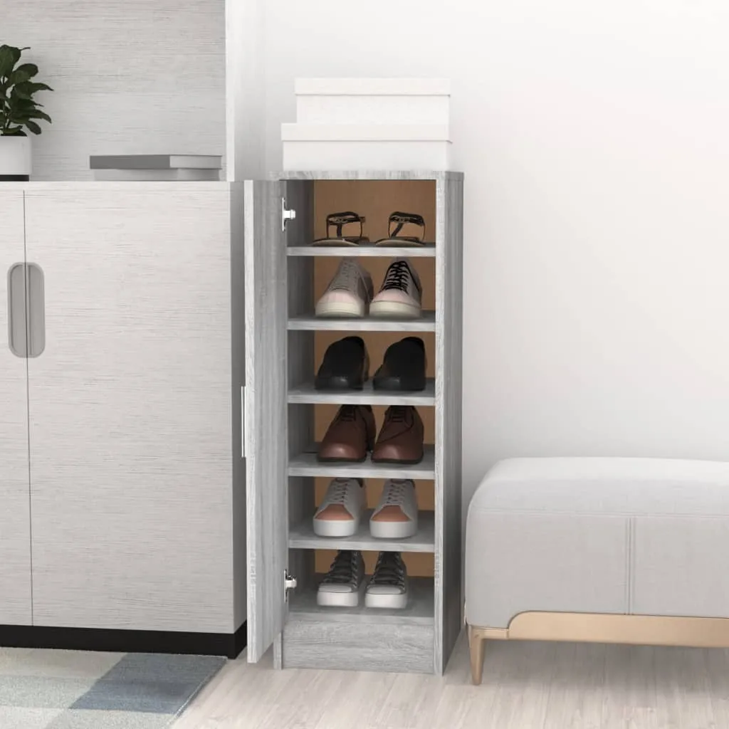 Shoe Cabinet Grey Sonoma 32x35x92 cm Engineered Wood