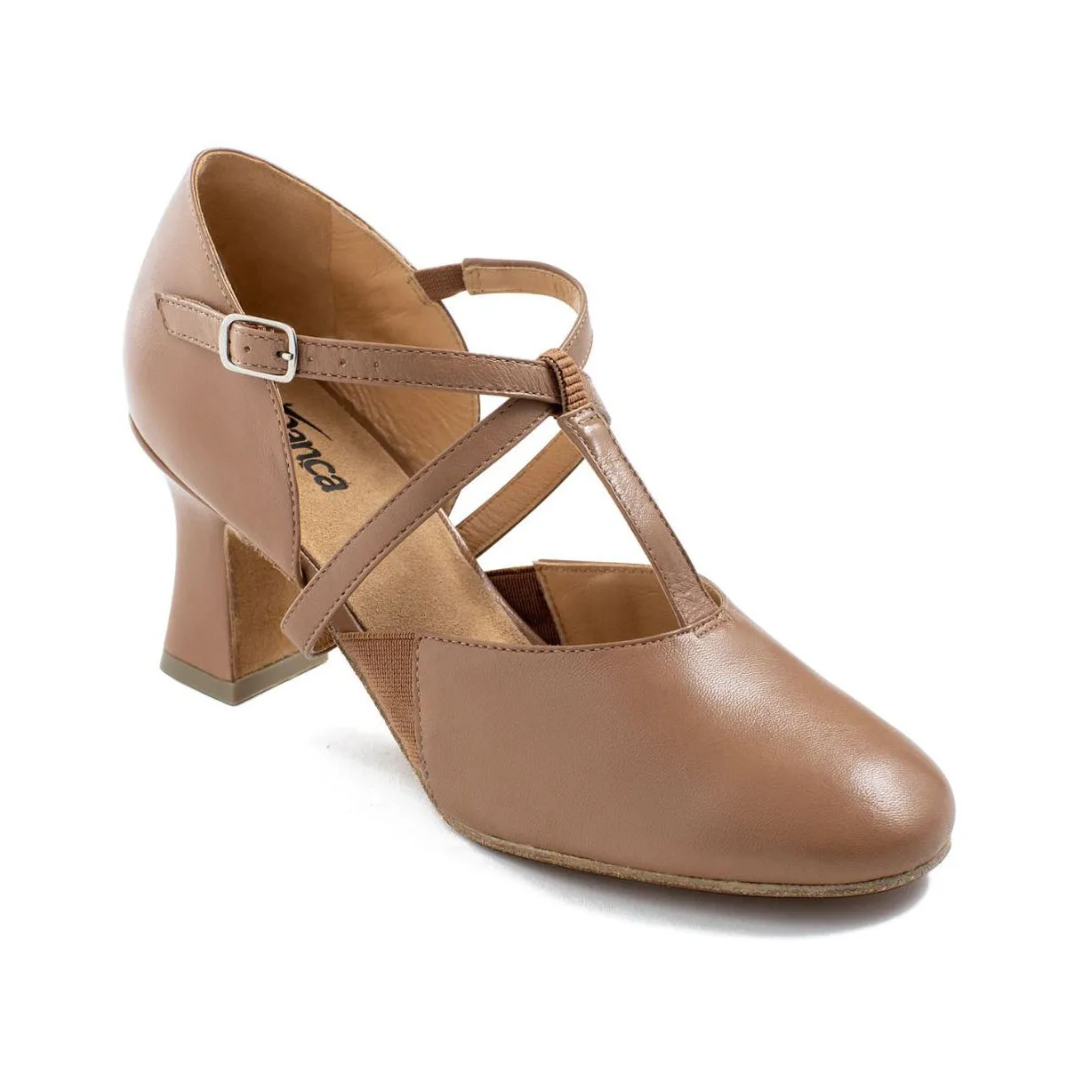 So Danca Lola 2.5" Heel T-Strap Character Shoes - Caramel