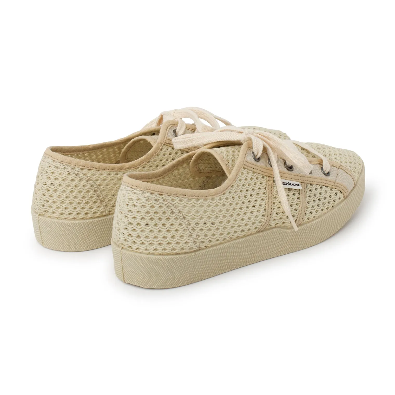 St. Tropez Breathable Cotton Mesh Sneakers - Beige Tan