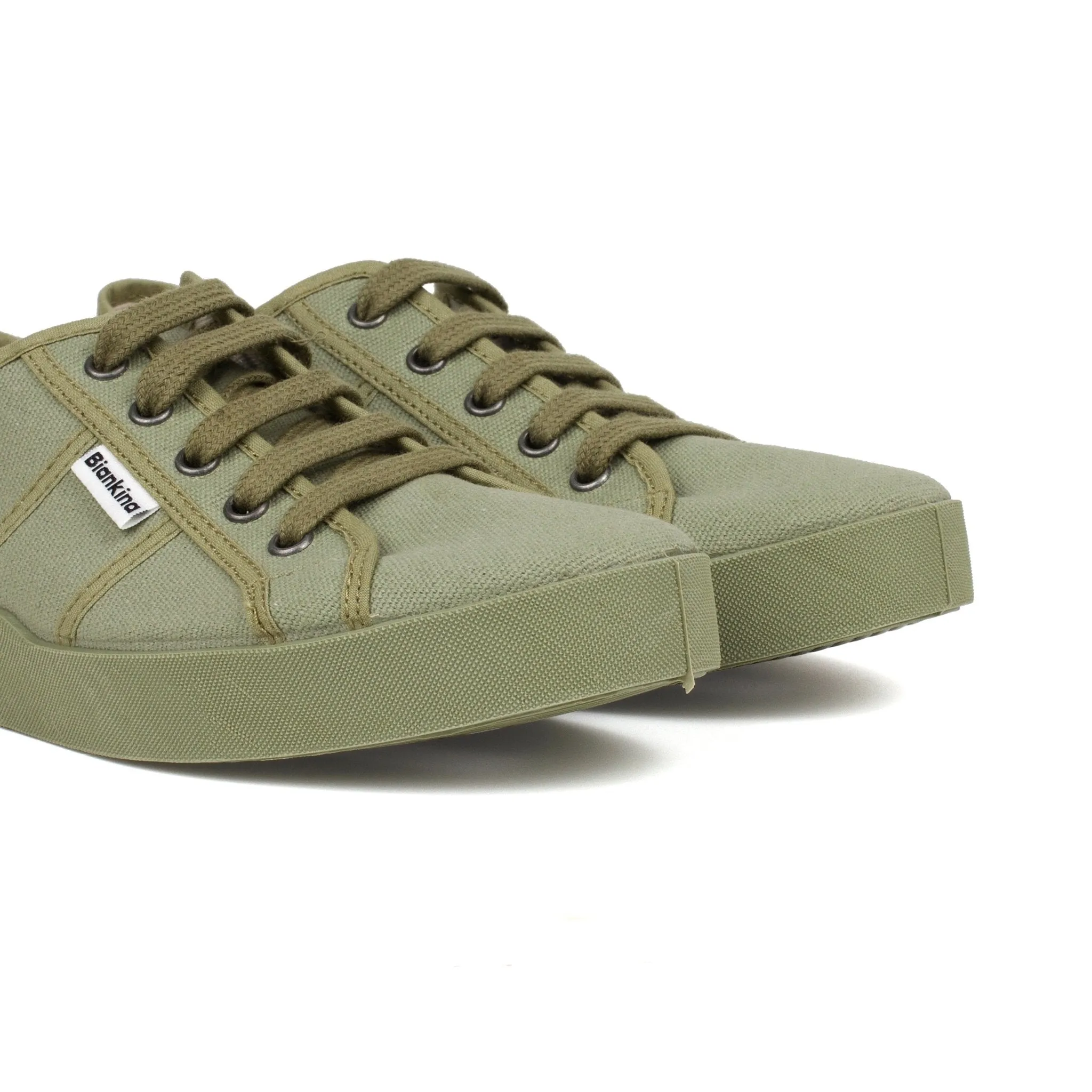 St. Tropez Organic Cotton Canvas Sneakers - Olive Green